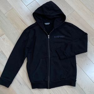 Bonpoint boys black thick French terry hoodie jacket